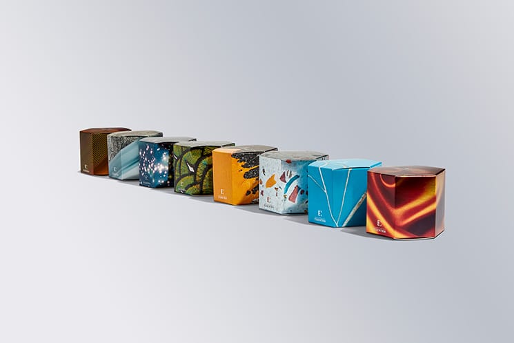 cartons line up arrangements retouched grey
