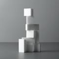 Stacked white blocks